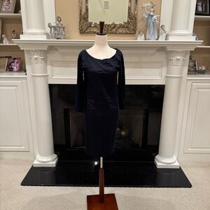 Lacoste Navy Blue Long Sleeve Sheath Dress – Size 36 (US 4)